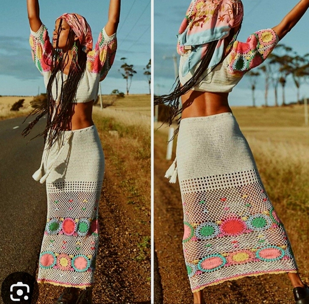 ✨ Spell & The Gypsy Collective Let the Sunshine In Crochet Top & Maxi Skirt Set - Picture 4 of 16